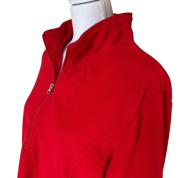Scandia Woods Pullover Fleece Women's Size XL Red Quarter Zip Long Sleeves Warm - Picture 4 of 9